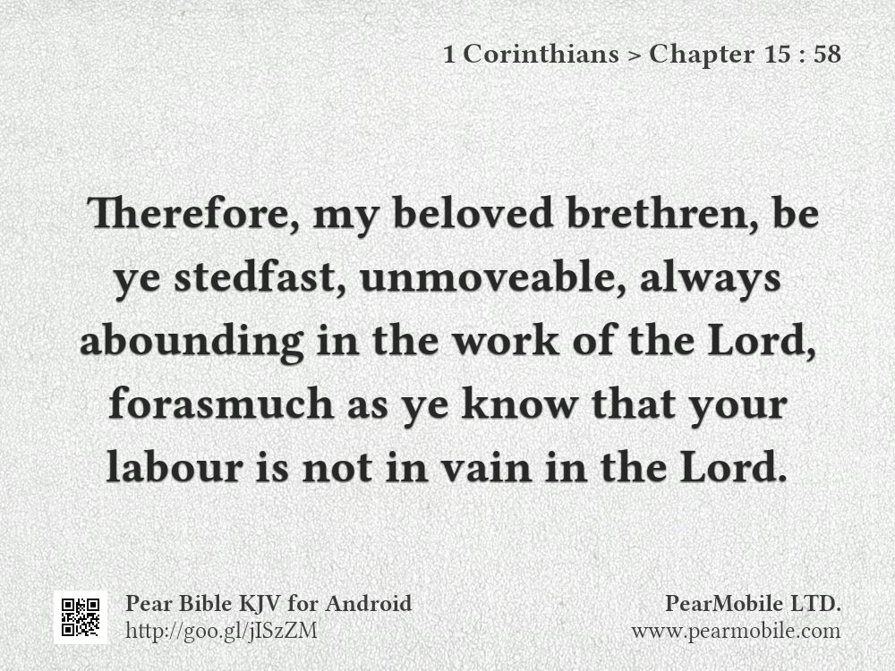 1 Corinthians, Chapter 15:58